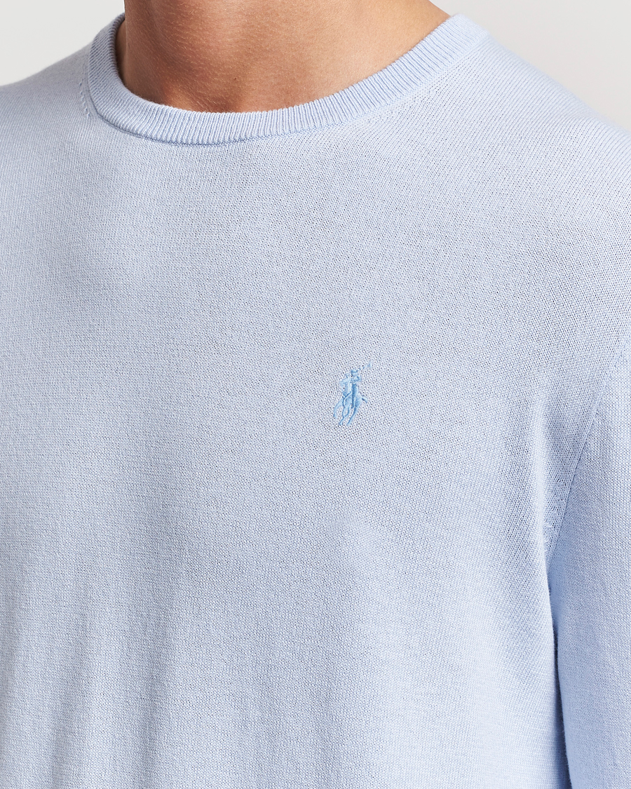 Men | Sweaters & Knitwear | Polo Ralph Lauren | Cotton/Cashmere Crew Neck Pullover Oxford Blue