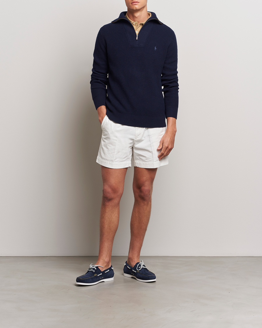 Men | Sweaters & Knitwear | Polo Ralph Lauren | Cotton/Wool Knitted Half Zip Hunter Navy