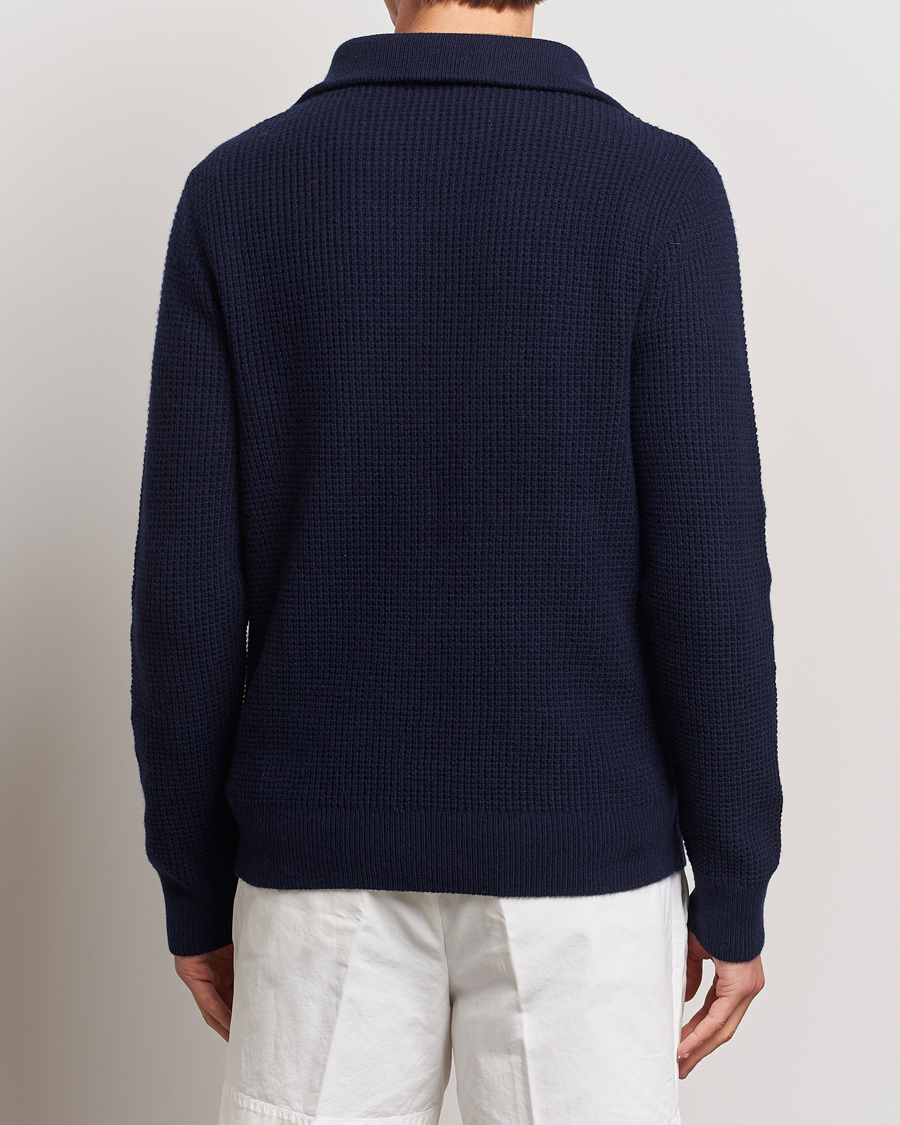 Men | Sweaters & Knitwear | Polo Ralph Lauren | Cotton/Wool Knitted Half Zip Hunter Navy