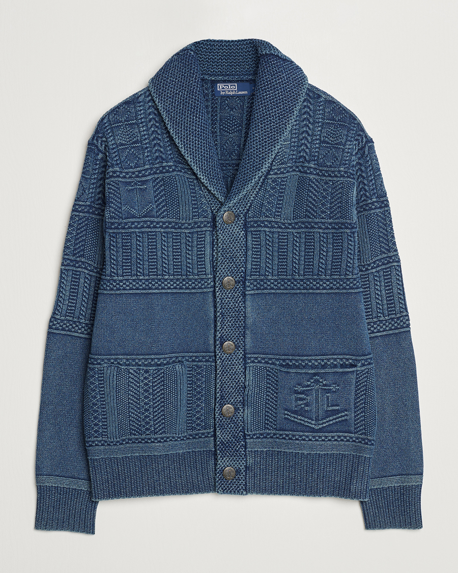 Men | Sweaters & Knitwear | Polo Ralph Lauren | Knitted Shawl Collar Cardigan Dark Indigo