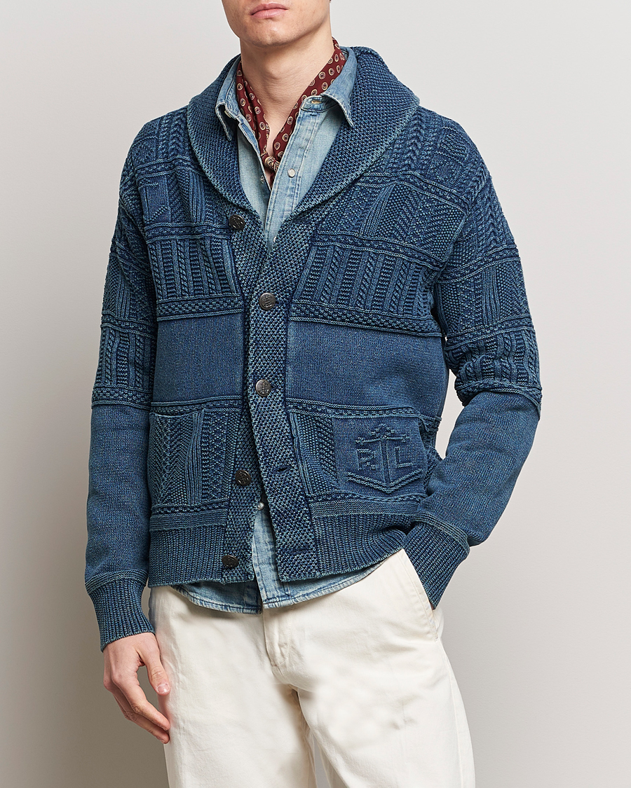 Men | Sweaters & Knitwear | Polo Ralph Lauren | Knitted Shawl Collar Cardigan Dark Indigo