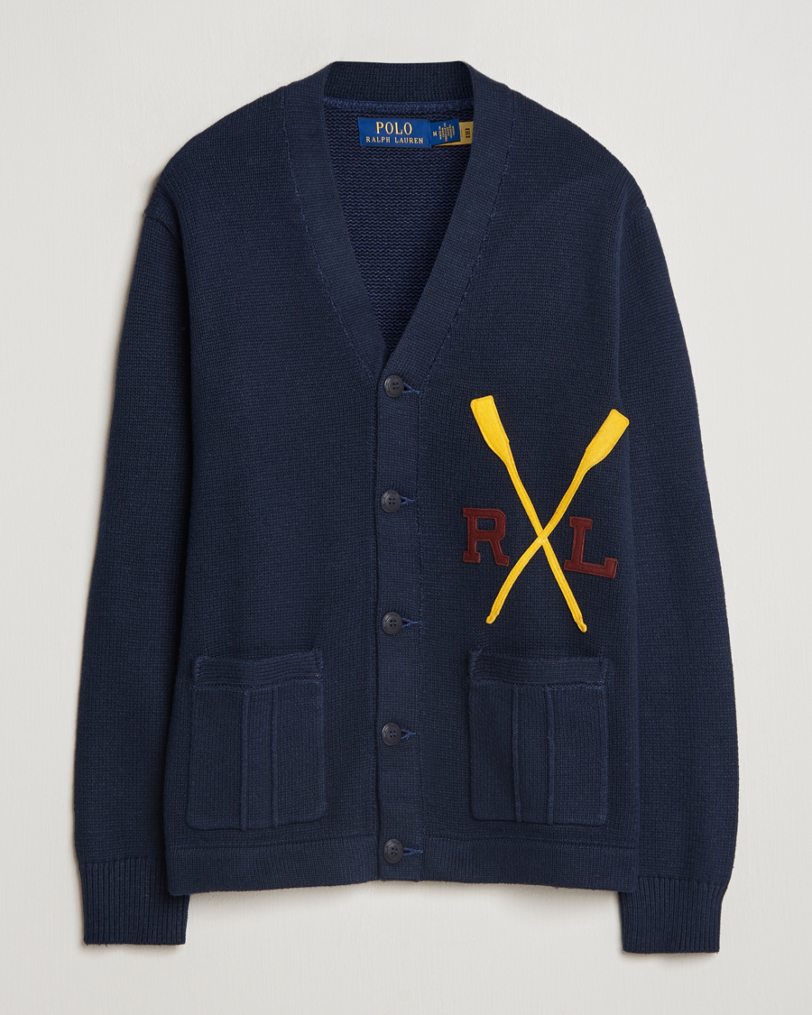 Men | Sweaters & Knitwear | Polo Ralph Lauren | RL Rowing Knitted Cardigan Aviator Navy