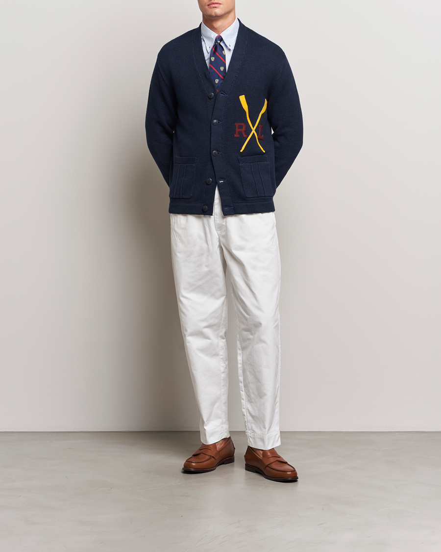 Men | Sweaters & Knitwear | Polo Ralph Lauren | RL Rowing Knitted Cardigan Aviator Navy