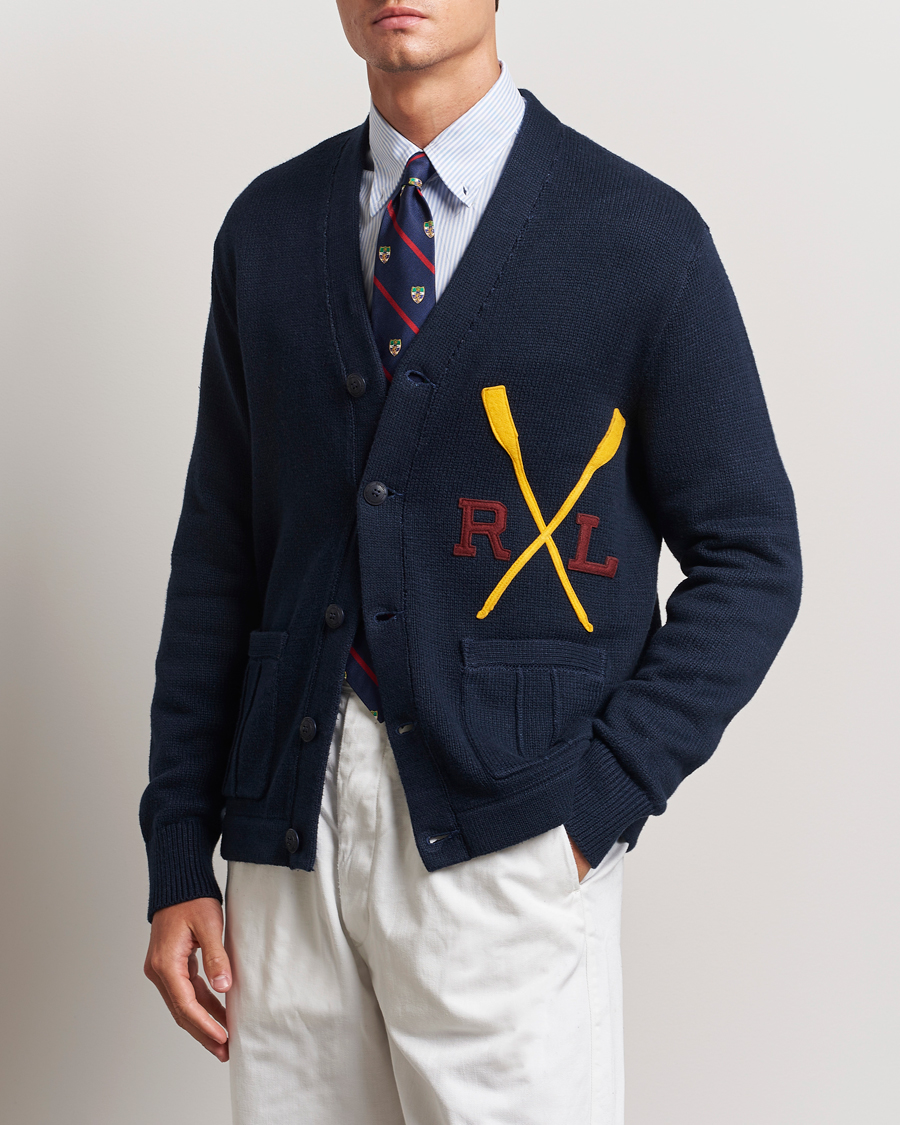 Men | Sweaters & Knitwear | Polo Ralph Lauren | RL Rowing Knitted Cardigan Aviator Navy