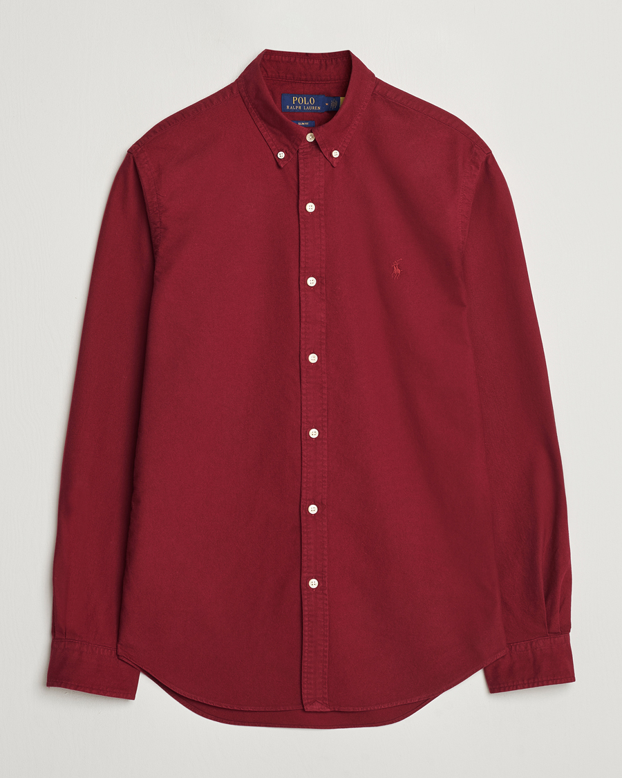Men | Shirts | Polo Ralph Lauren | Slim Fit Garment Dyed Oxford Red Carpet