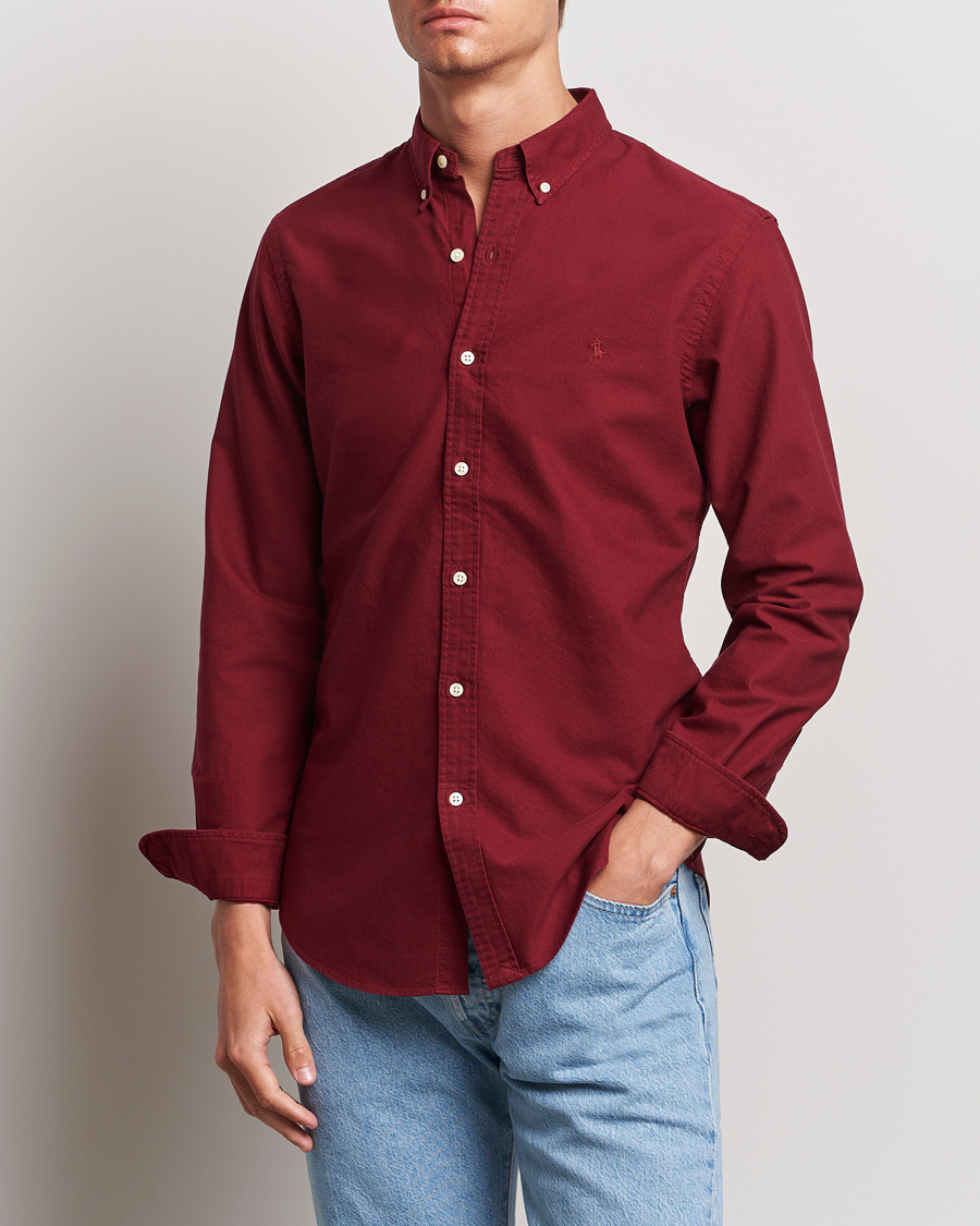 Men | Shirts | Polo Ralph Lauren | Slim Fit Garment Dyed Oxford Red Carpet
