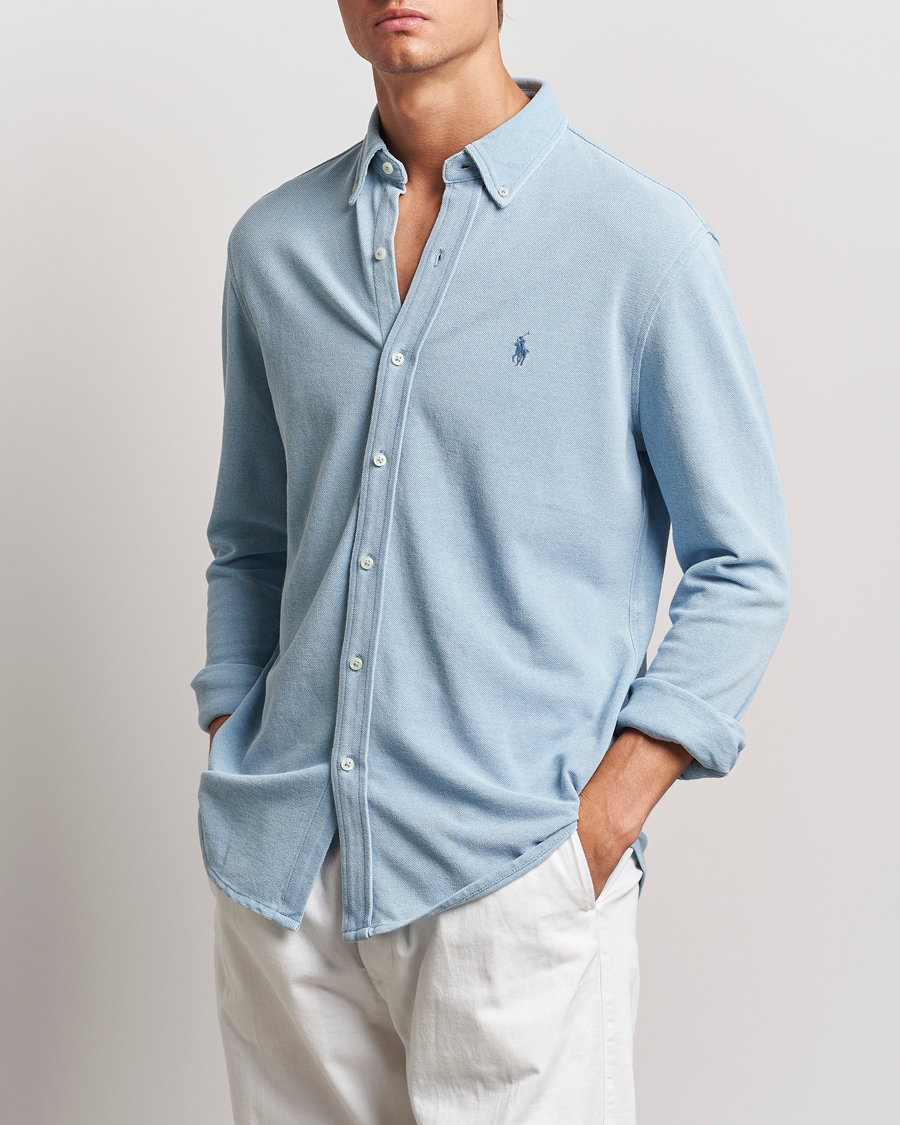 Men | Shirts | Polo Ralph Lauren | Featherweight Mesh Shirt Light Indigo