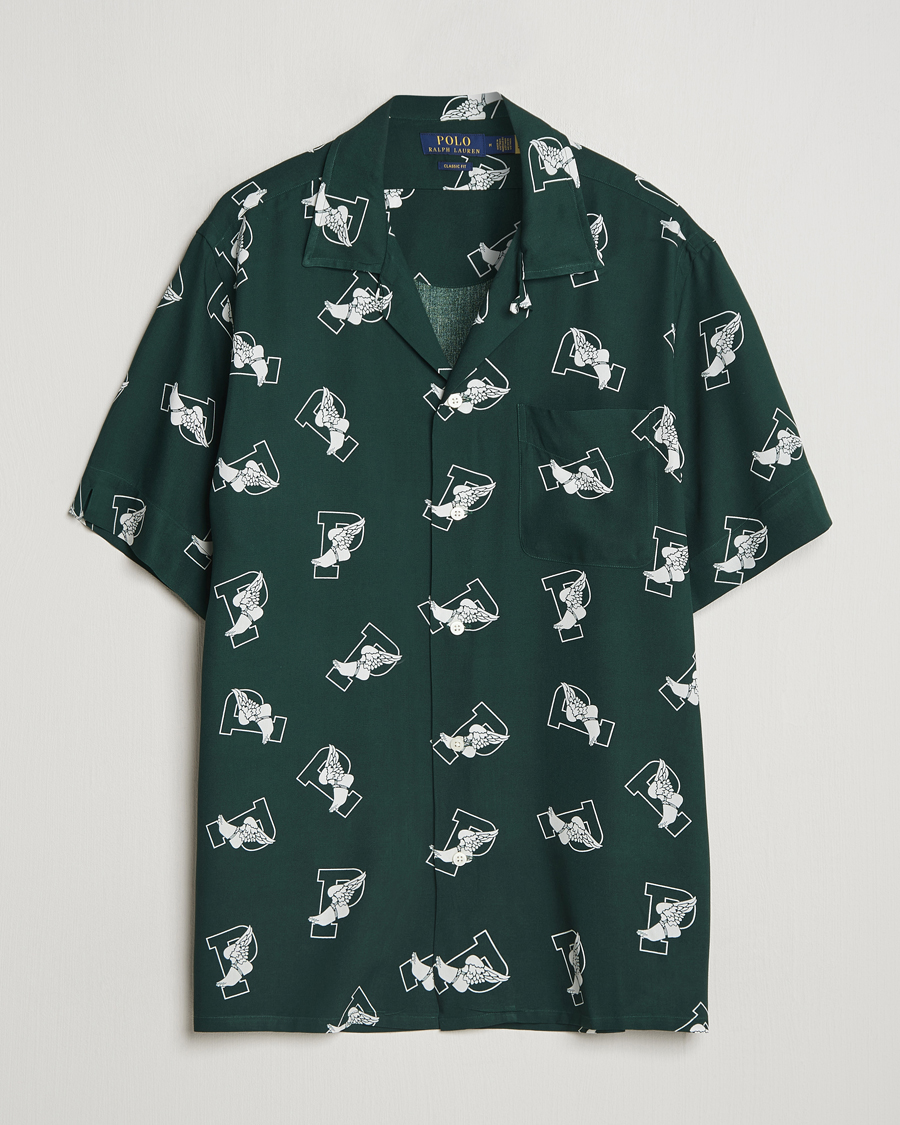 Men | Shirts | Polo Ralph Lauren | Printed P Wing Short Sleeve Shirt Toss Green