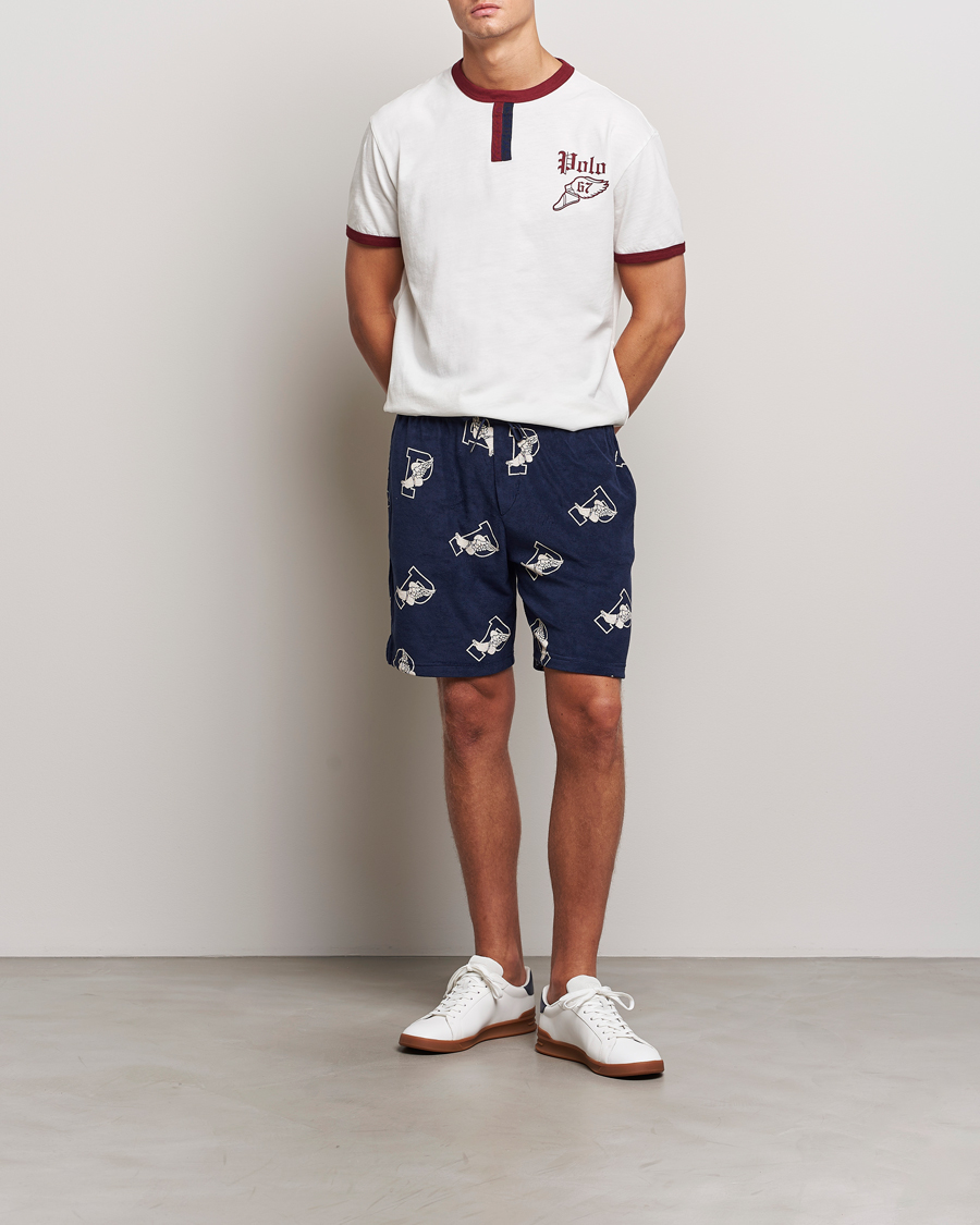 Men | Shorts | Polo Ralph Lauren | Cotton Terry P Wing Drawstring Shorts Cruise Navy
