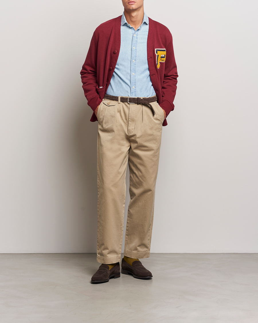 Men | Trousers | Polo Ralph Lauren | Rustic Twill Pleated Worker Trousers RL Khaki