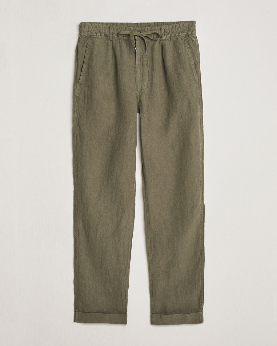 Men | Trousers | Polo Ralph Lauren | Prepster Linen Trousers Thermal Green