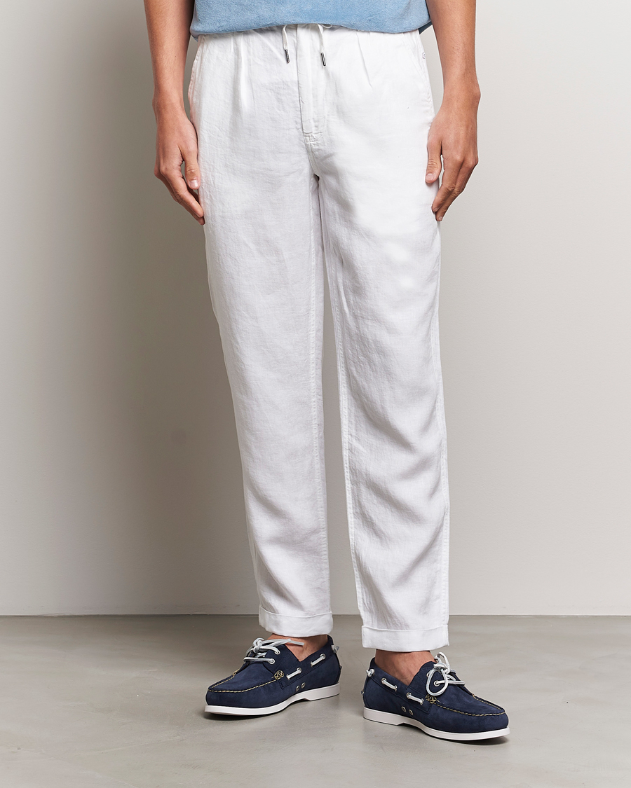 Men | Trousers | Polo Ralph Lauren | Prepster Linen Trousers Ceramice White