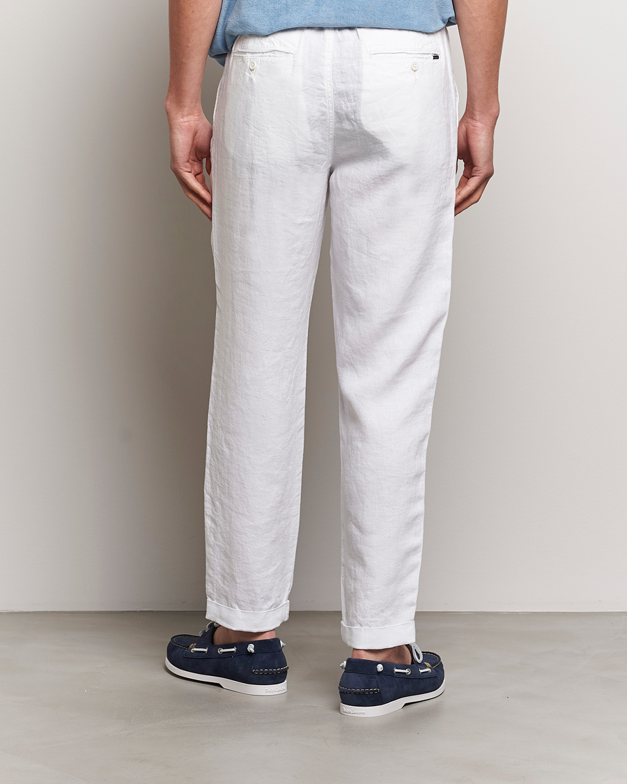 Men | Trousers | Polo Ralph Lauren | Prepster Linen Trousers Ceramice White
