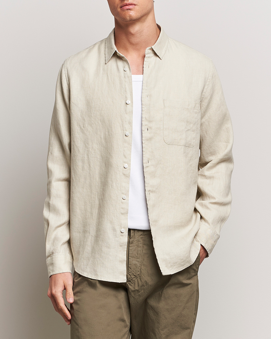 Men | Shirts | Samsøe Samsøe | Liam Linen Shirt Castle Wall