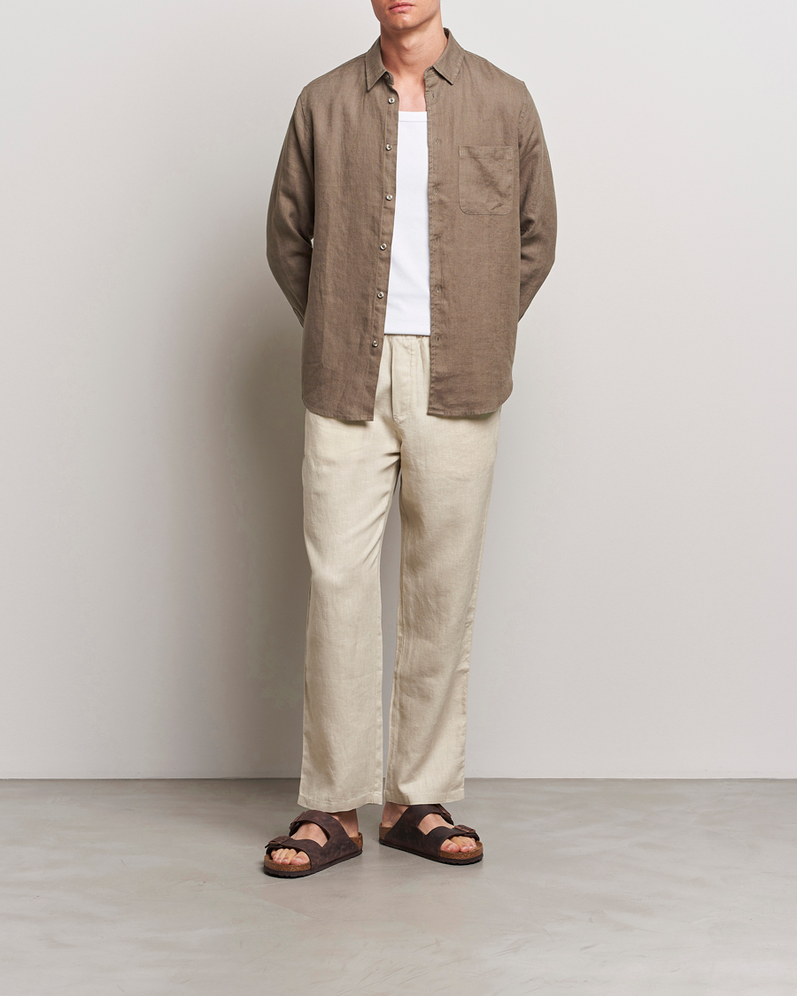 Men | Shirts | Samsøe Samsøe | Liam Linen Shirt Bungee Cord