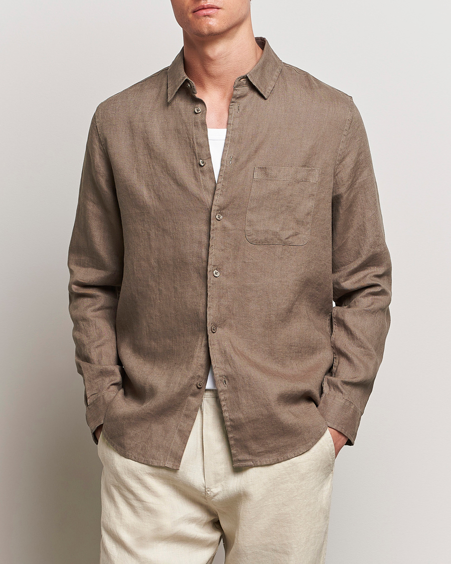 Men | Shirts | Samsøe Samsøe | Liam Linen Shirt Bungee Cord