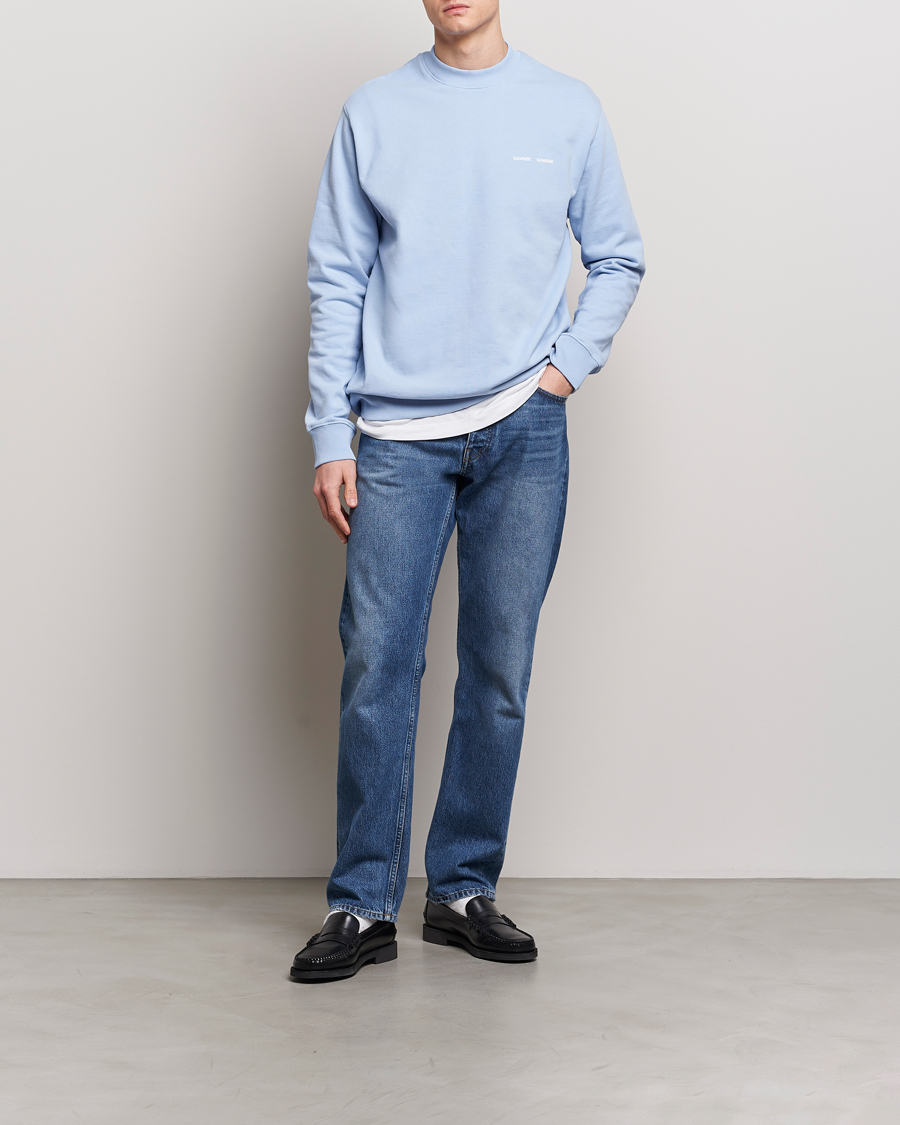 Men | Sweaters & Knitwear | Samsøe Samsøe | Norsbro Crew Neck Sweatshirt Brunnera Blue