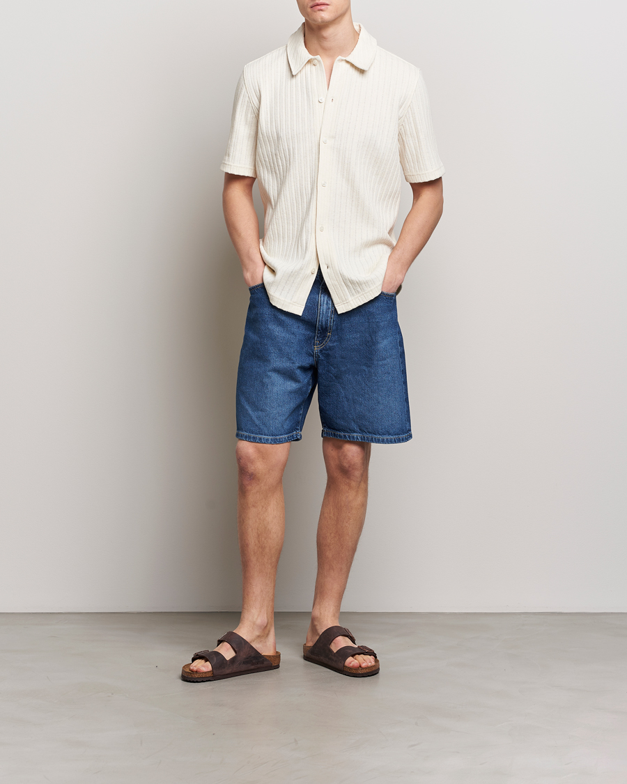 Men | Shirts | Samsøe Samsøe | Sakvistbro Structured Short Sleeve Shirt Clear Cream