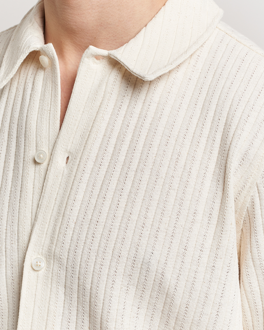 Men | Shirts | Samsøe Samsøe | Sakvistbro Structured Short Sleeve Shirt Clear Cream