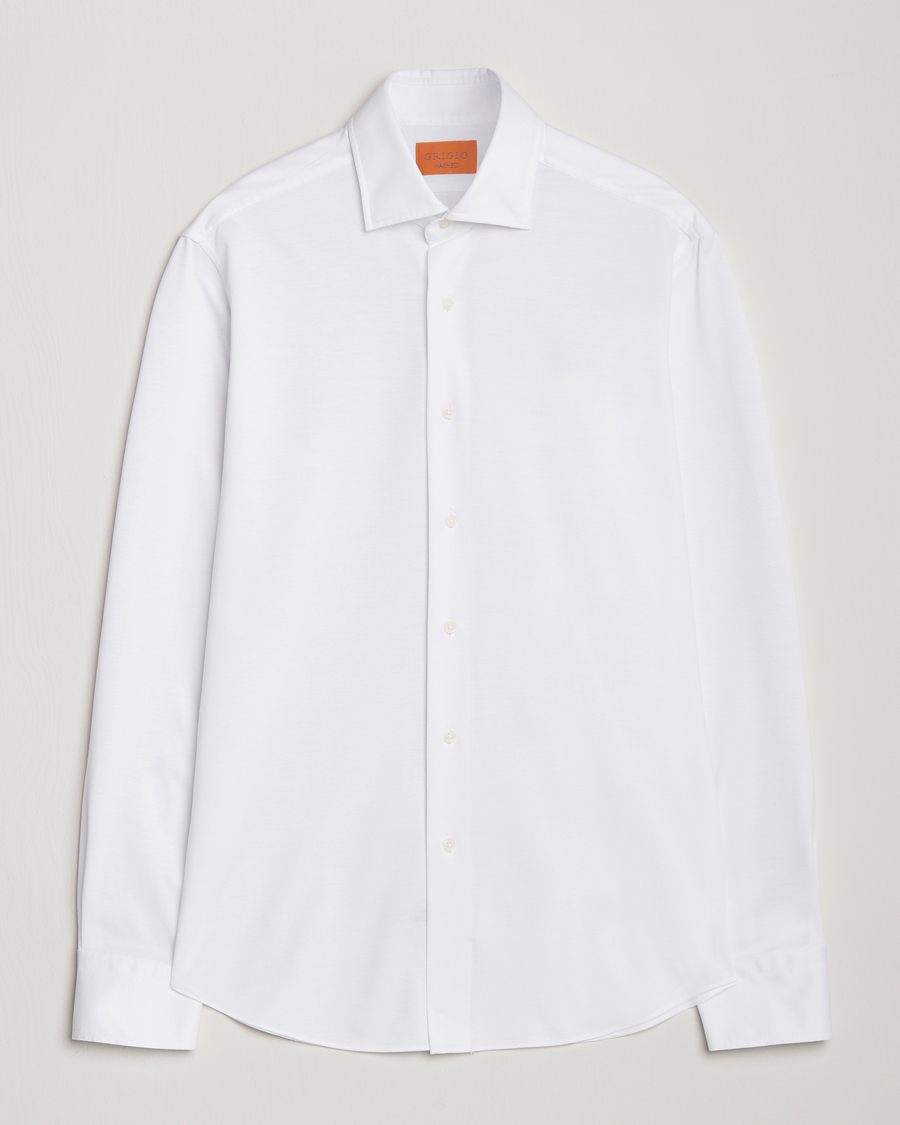 Men | Shirts | Grigio | Cotton Jersey Shirt White