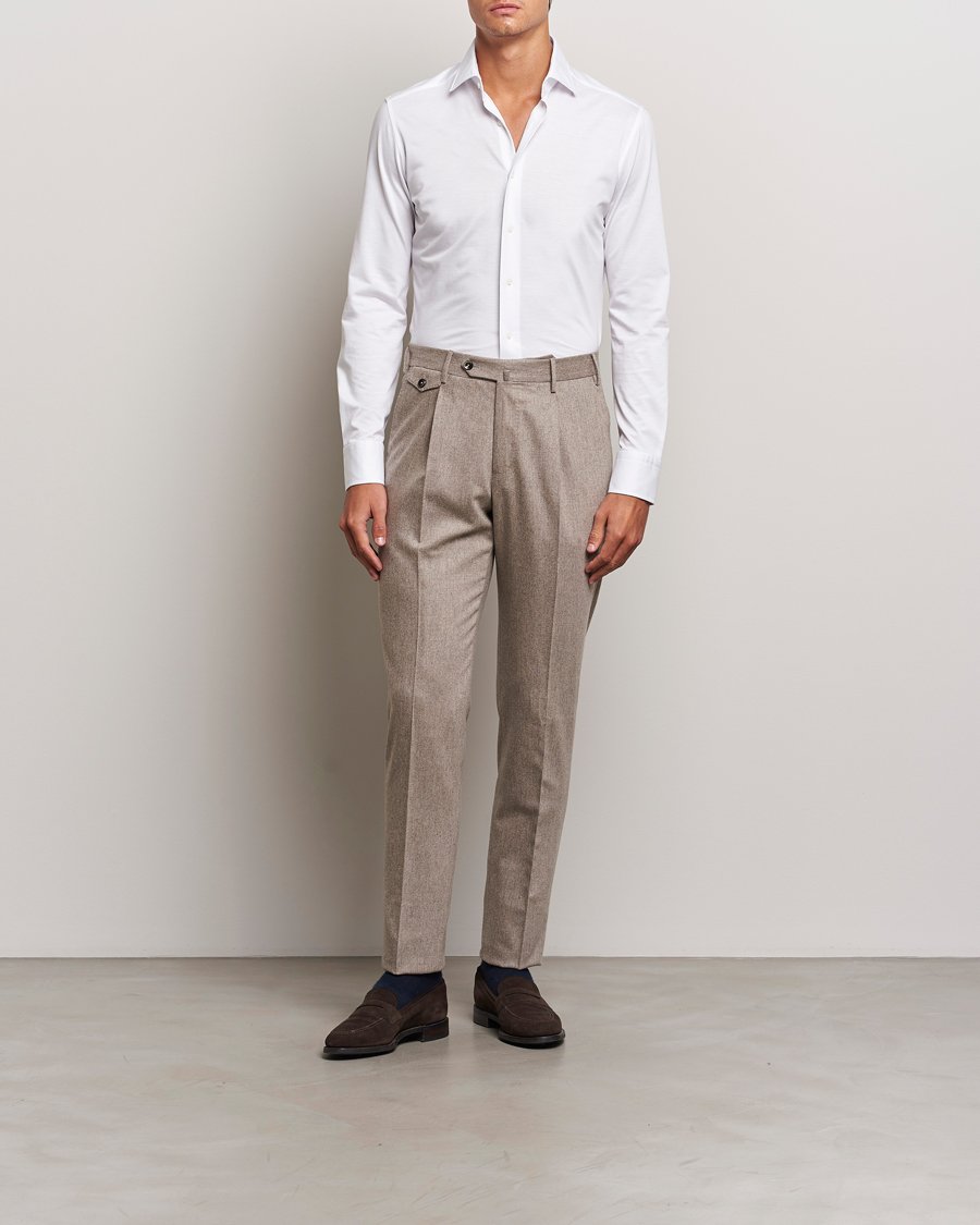 Men | Shirts | Grigio | Cotton Jersey Shirt White