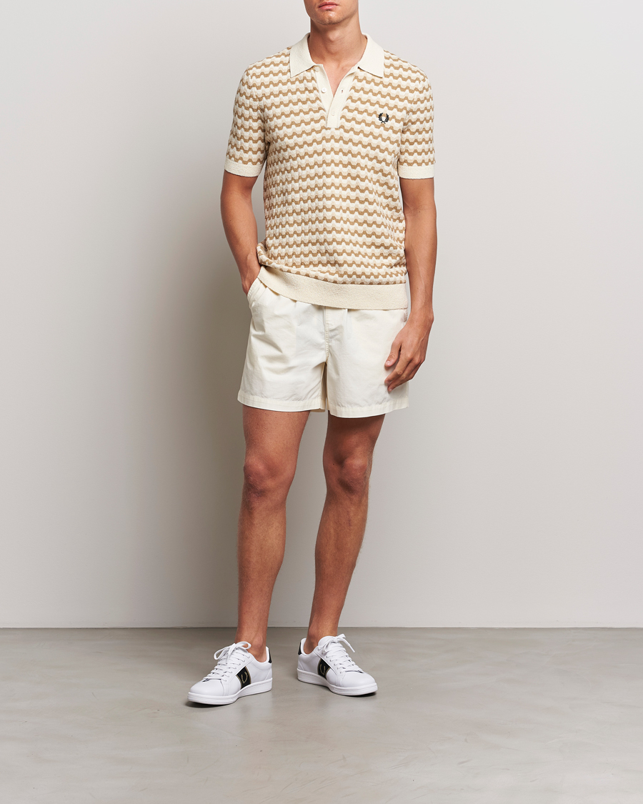Men | Shorts | Fred Perry | Woven Ripstop Drawstring Shorts Ecru