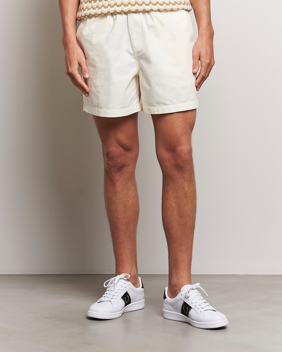 Men | Shorts | Fred Perry | Woven Ripstop Drawstring Shorts Ecru