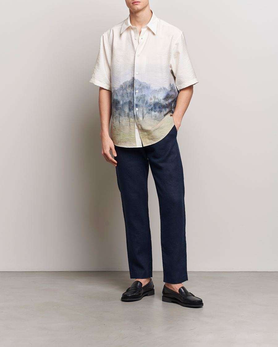 Men | Trousers | NN07 | Theo Linen Trousers Navy Blue
