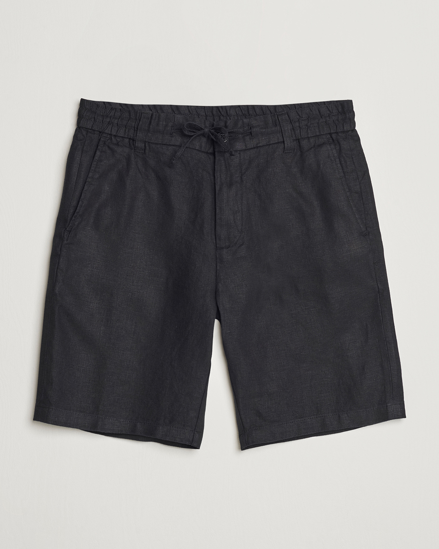 Men | Shorts | NN07 | Seb Linen Drawstring Shorts Black
