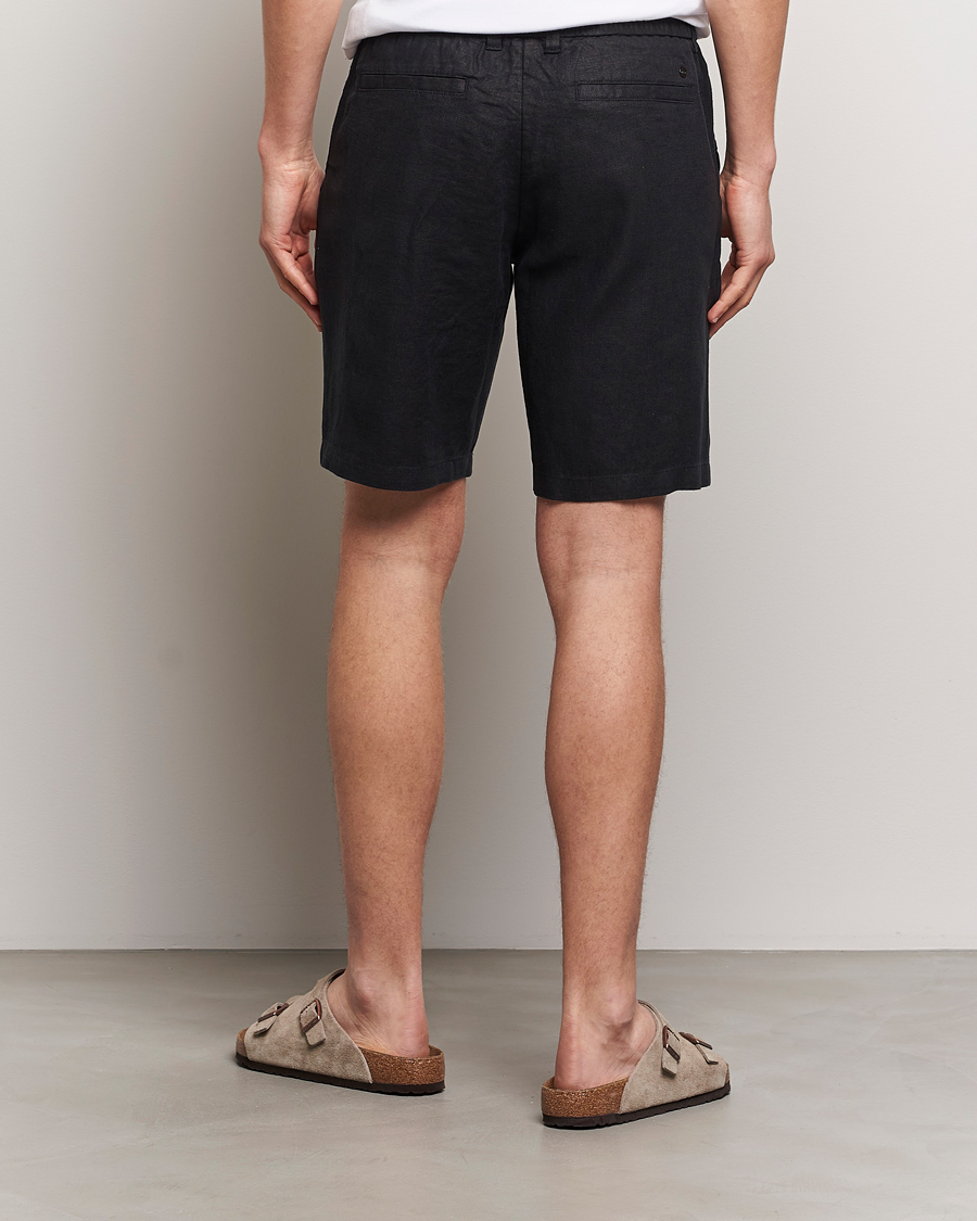 Men | Shorts | NN07 | Seb Linen Drawstring Shorts Black