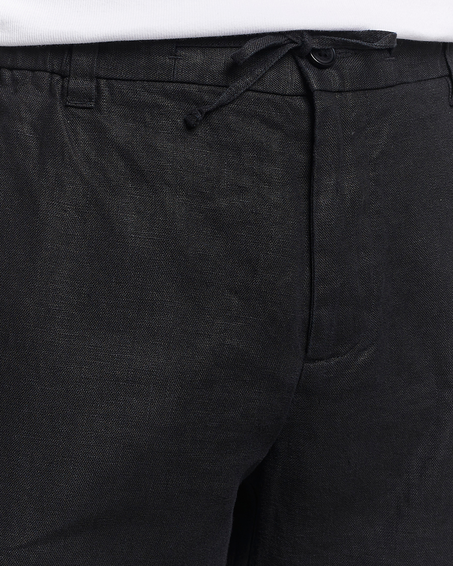 Men | Shorts | NN07 | Seb Linen Drawstring Shorts Black
