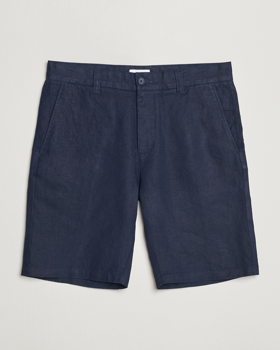 Men | Shorts | NN07 | Crown Linen Shorts Navy Blue