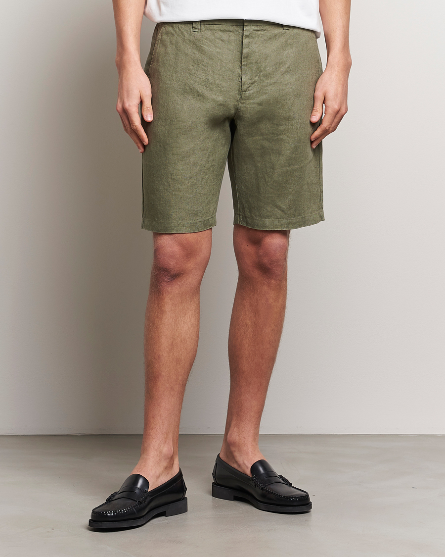 Men | Shorts | NN07 | Crown Linen Shorts Lichten Green