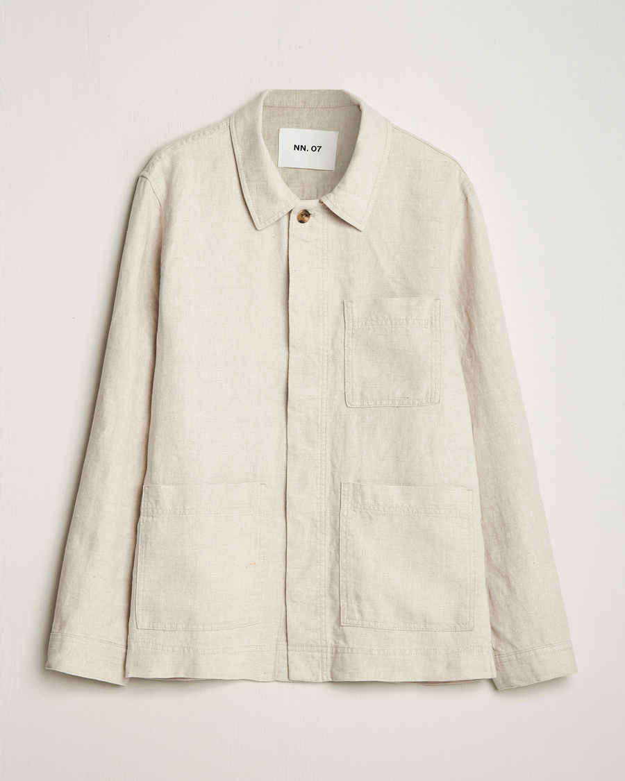 Men | Shirts | NN07 | Olav Linen Overshirt Oat