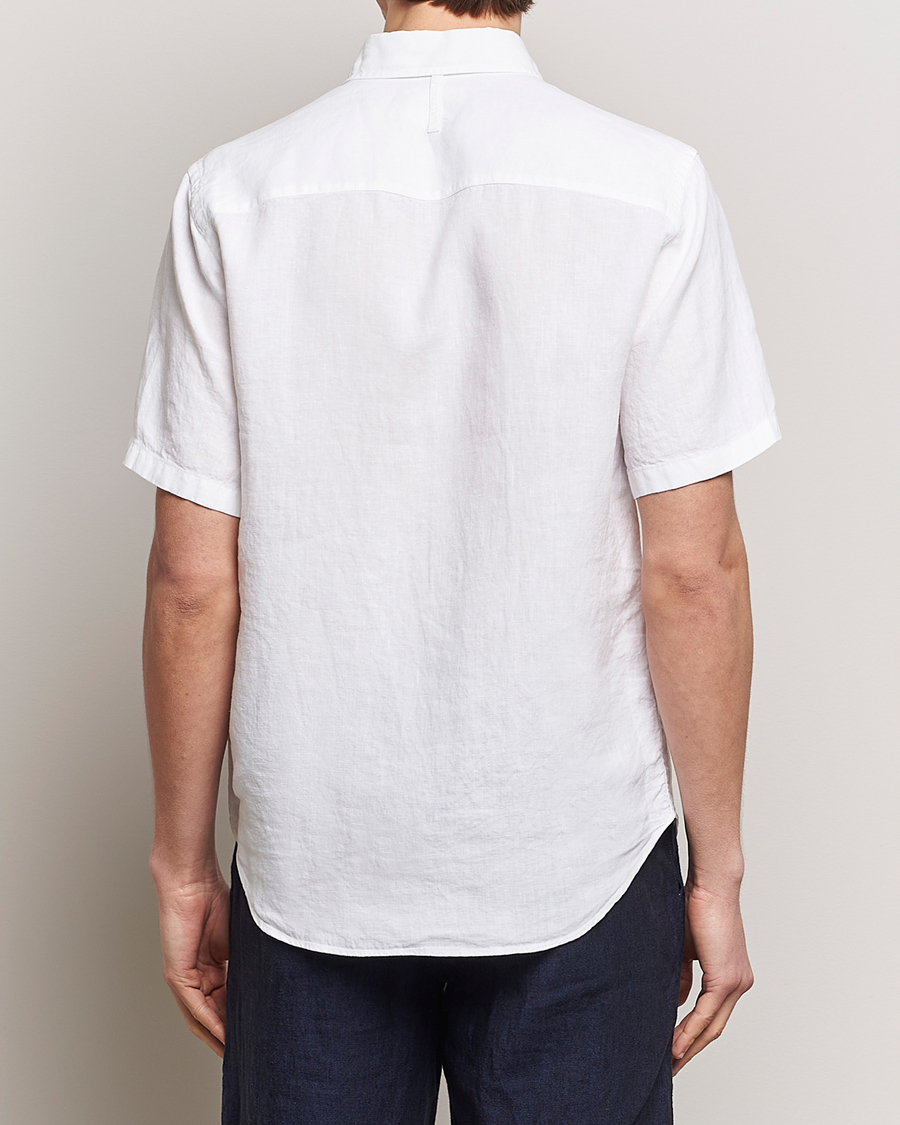Men | Shirts | NN07 | Arne Linen Short Sleeve Shirt White