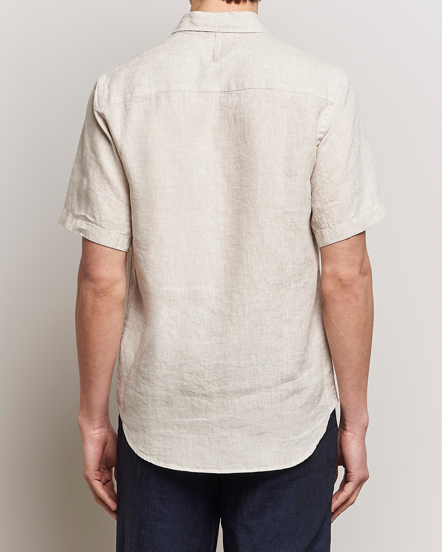 Men | Shirts | NN07 | Arne Linen Short Sleeve Shirt Oat