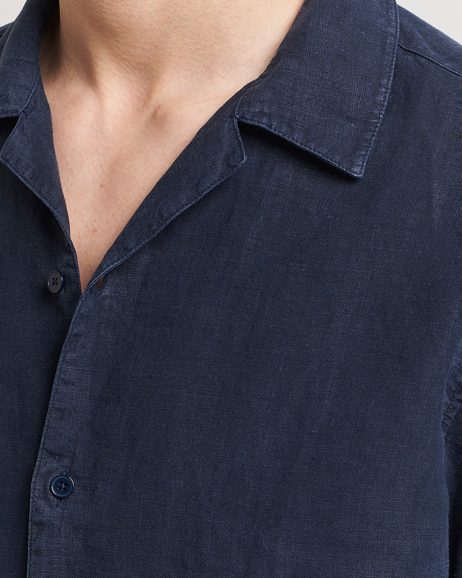Men | Shirts | NN07 | Julio Linen Resort Shirt Navy Blue