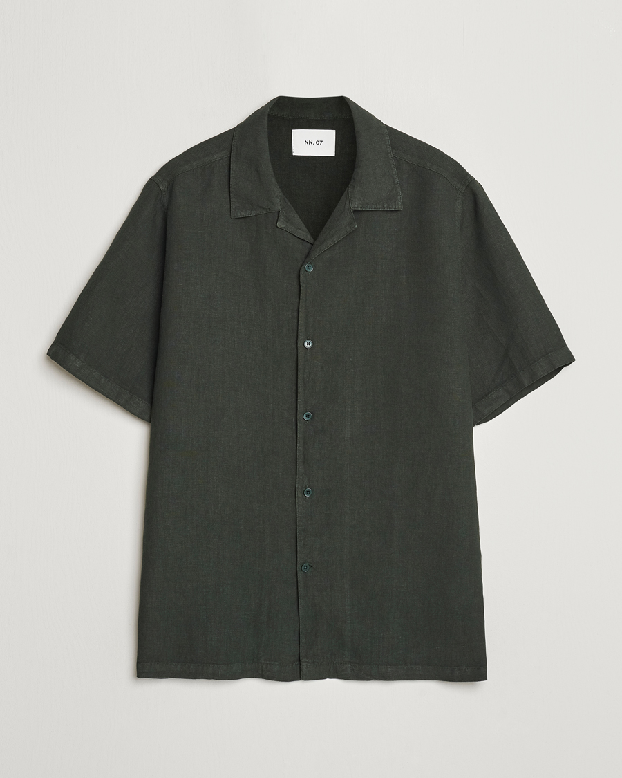 Men | Shirts | NN07 | Julio Linen Resort Shirt Rosin Green