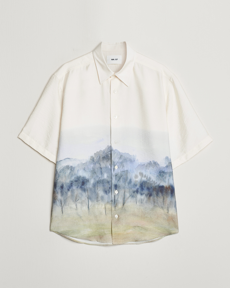 Men | Shirts | NN07 | Quinsy Printed Short Sleeve Shirt White Multi