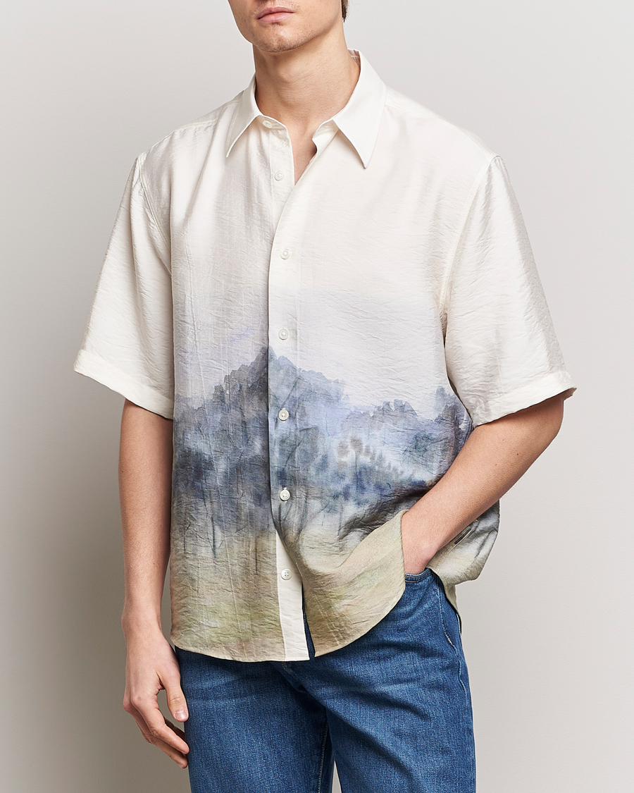 Men | Shirts | NN07 | Quinsy Printed Short Sleeve Shirt White Multi