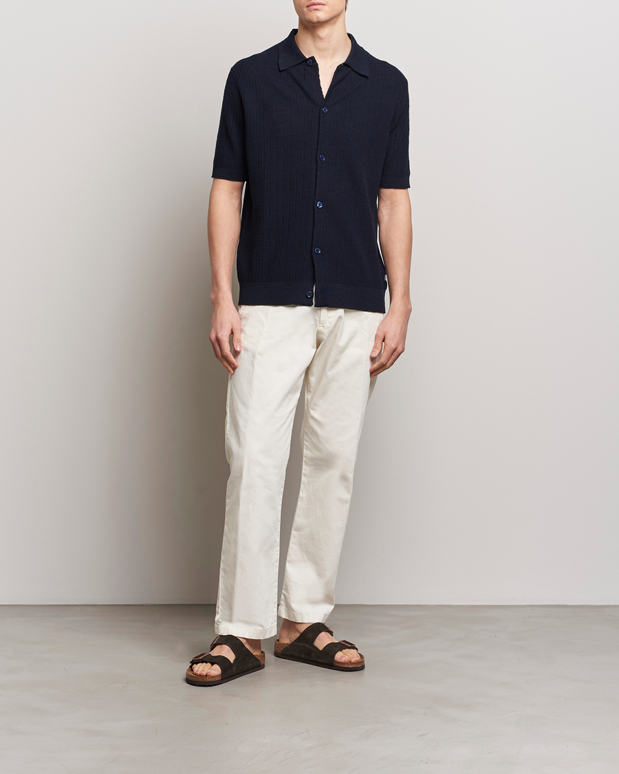 Men | Shirts | NN07 | Nolan Knitted Shirt Sleeve Shirt Navy Blue