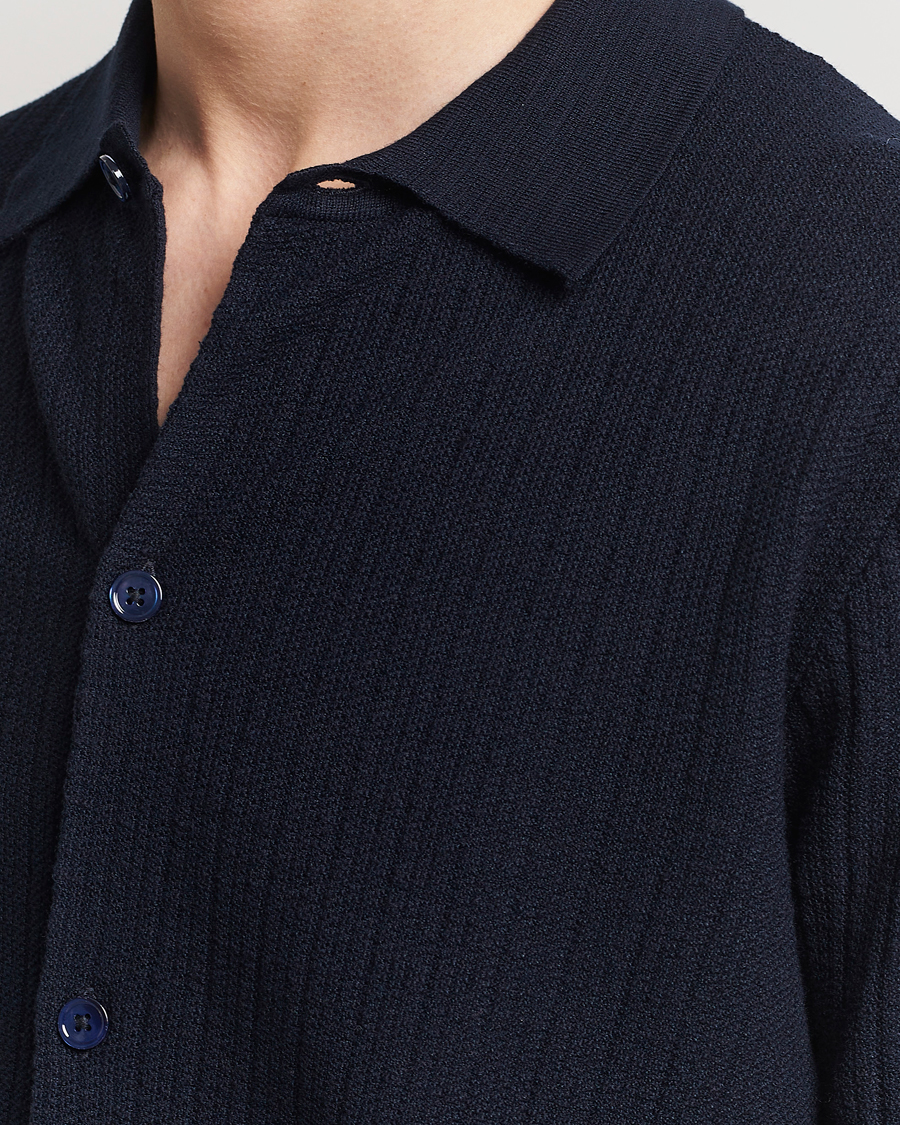 Men | Shirts | NN07 | Nolan Knitted Shirt Sleeve Shirt Navy Blue