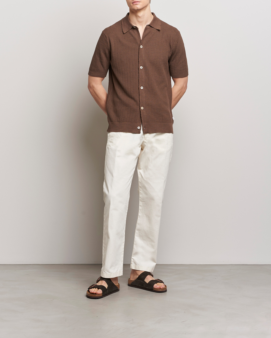 Men | Shirts | NN07 | Nolan Knitted Shirt Sleeve Shirt Cocoa Brown