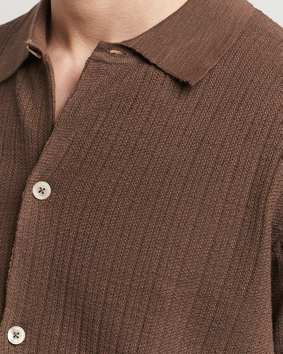 Men | Shirts | NN07 | Nolan Knitted Shirt Sleeve Shirt Cocoa Brown