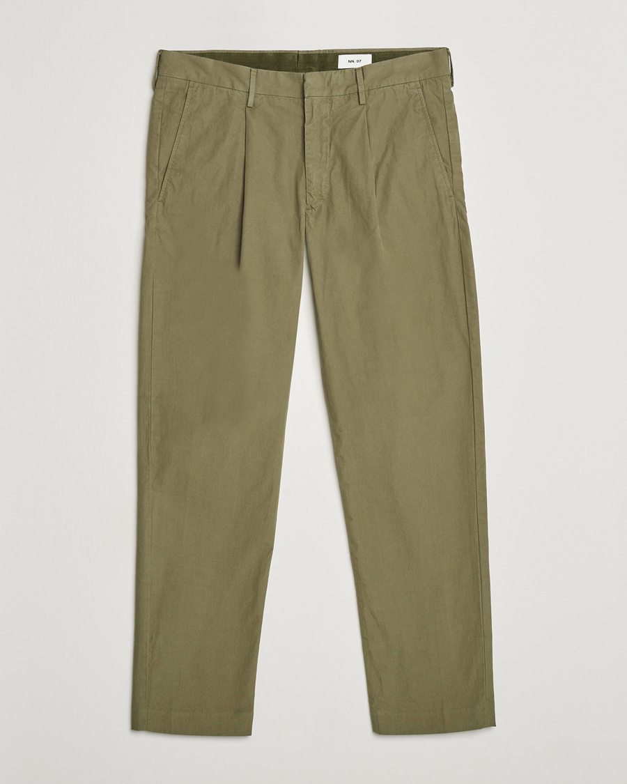Men | Trousers | NN07 | Bill Cotton Trousers Capers Green