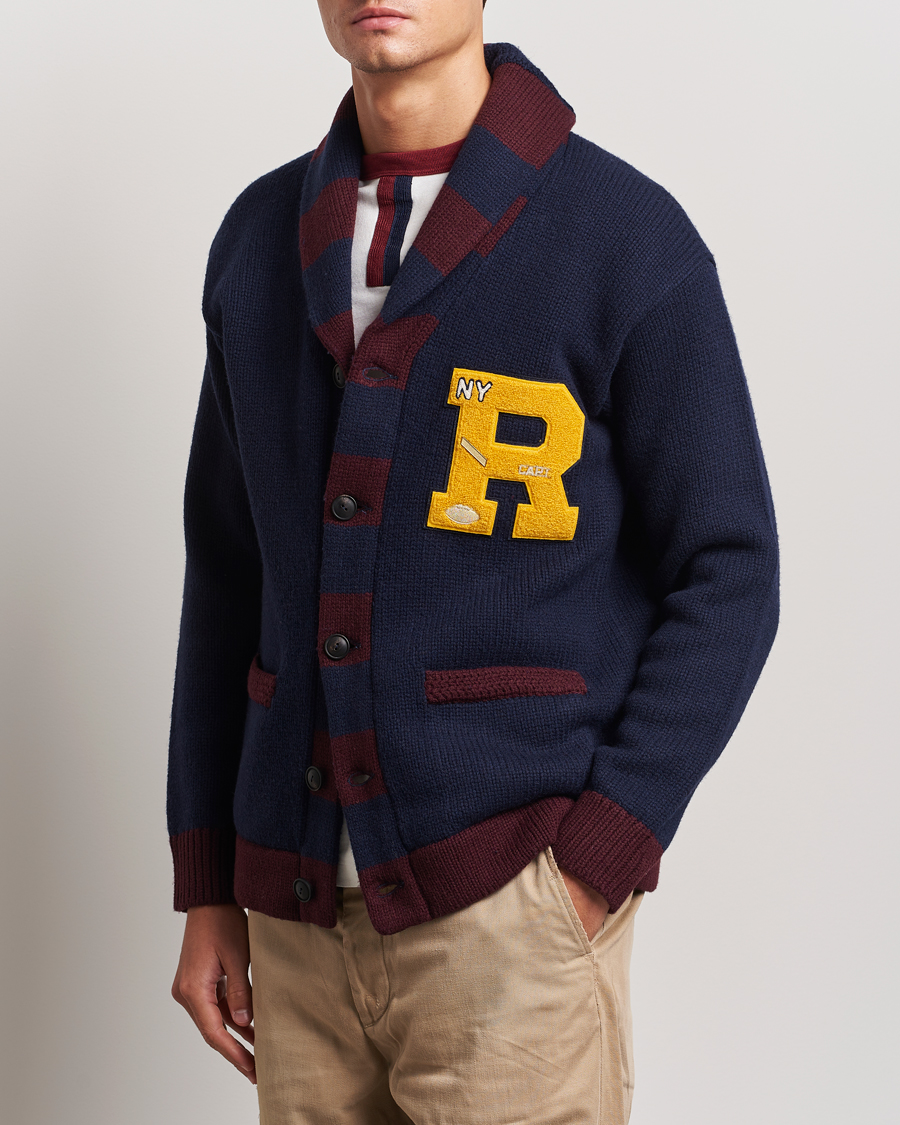 Men | Sweaters & Knitwear | Polo Ralph Lauren | Varsity Wool Shawl Cardigan Aviator Navy Combo