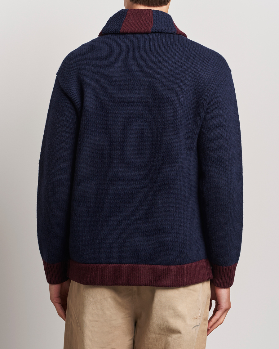 Men | Sweaters & Knitwear | Polo Ralph Lauren | Varsity Wool Shawl Cardigan Aviator Navy Combo