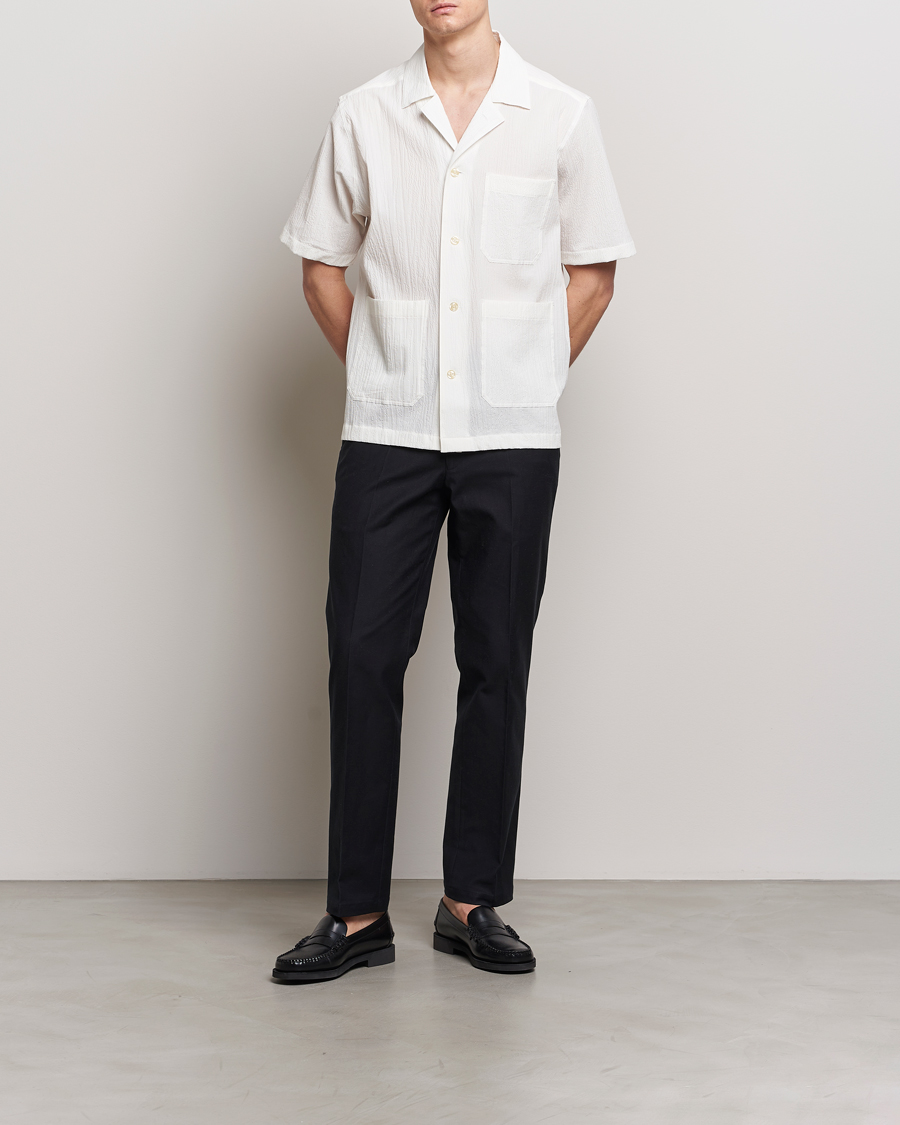 Men | Shirts | Oscar Jacobson | Hanks Reg Seersucker Shirt White