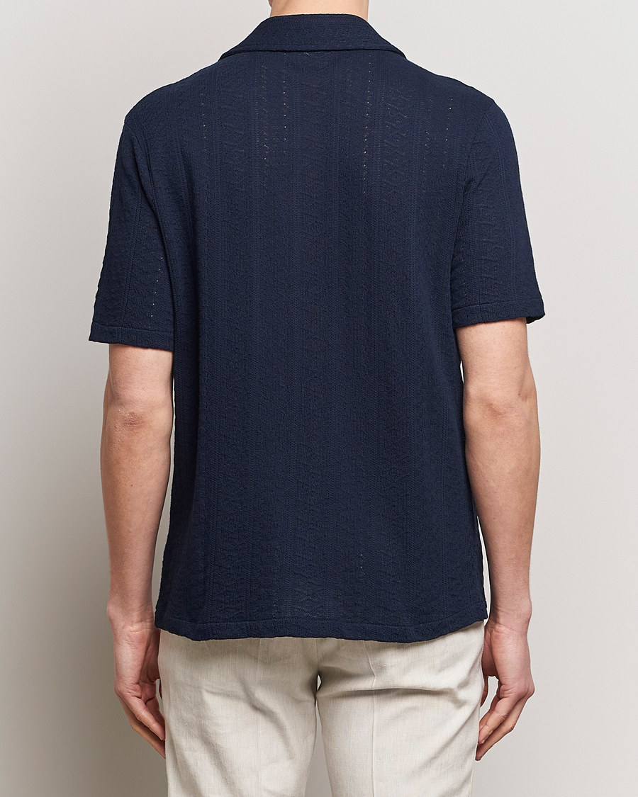 Men | Shirts | Oscar Jacobson | Mattis Reg Knitted Shirt Navy