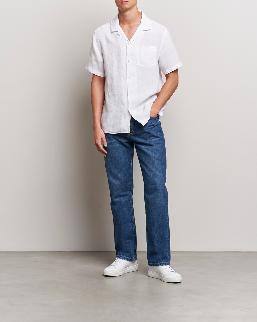 Men | Shirts | J.Lindeberg | Elio Linen Melange Shirt White